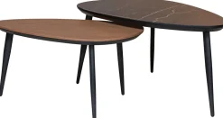 Organische Salontafels-Eijerkamp Collectie Dani Salontafelset Marble Bromo, Hazel