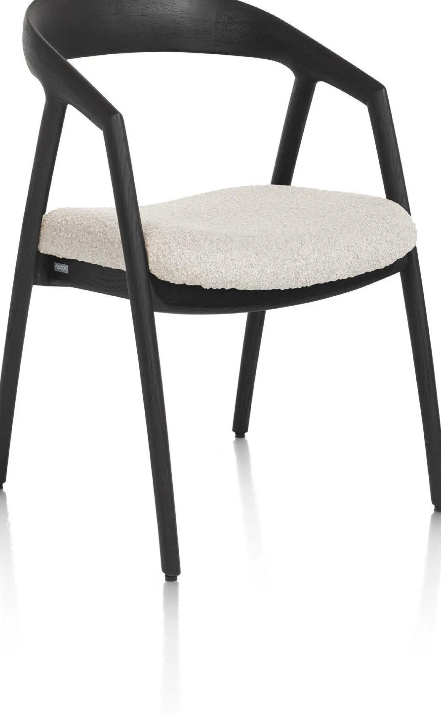 Eetkamerstoelen Met Armleuning-XOOON Dante Armstoel Antraciet, Creme