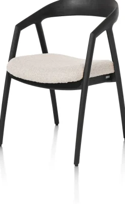 Eetkamerstoelen Met Armleuning-XOOON Dante Armstoel Antraciet, Creme