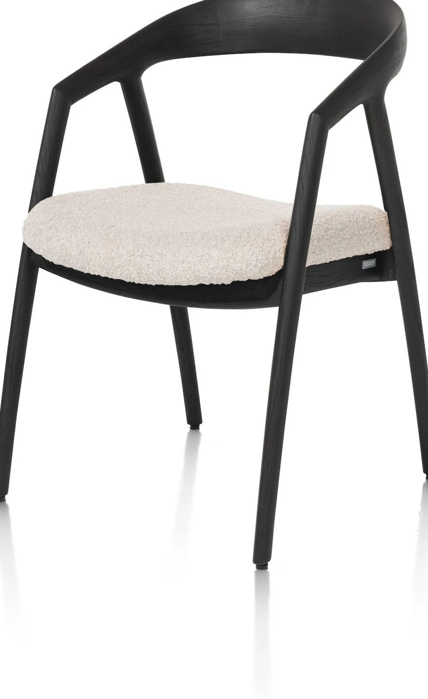 Eetkamerstoelen Met Armleuning-XOOON Dante Armstoel Antraciet, Creme