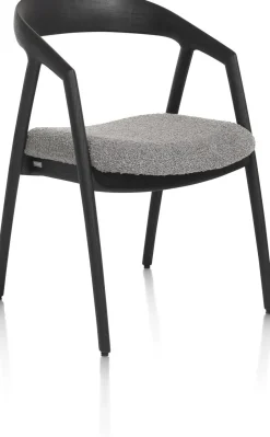 Eetkamerstoelen Met Armleuning-XOOON Dante Armstoel Antraciet, Lever