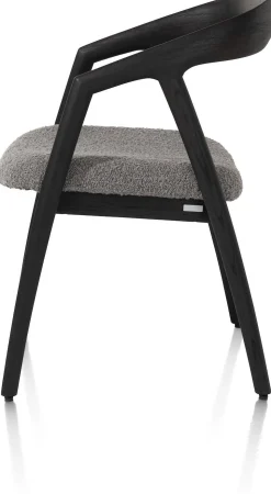 Eetkamerstoelen Met Armleuning-XOOON Dante Armstoel Antraciet, Lever