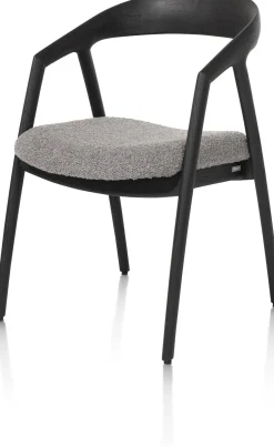 Eetkamerstoelen Met Armleuning-XOOON Dante Armstoel Antraciet, Lever