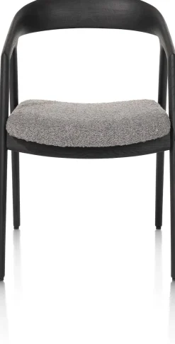 Eetkamerstoelen Met Armleuning-XOOON Dante Armstoel Antraciet, Lever