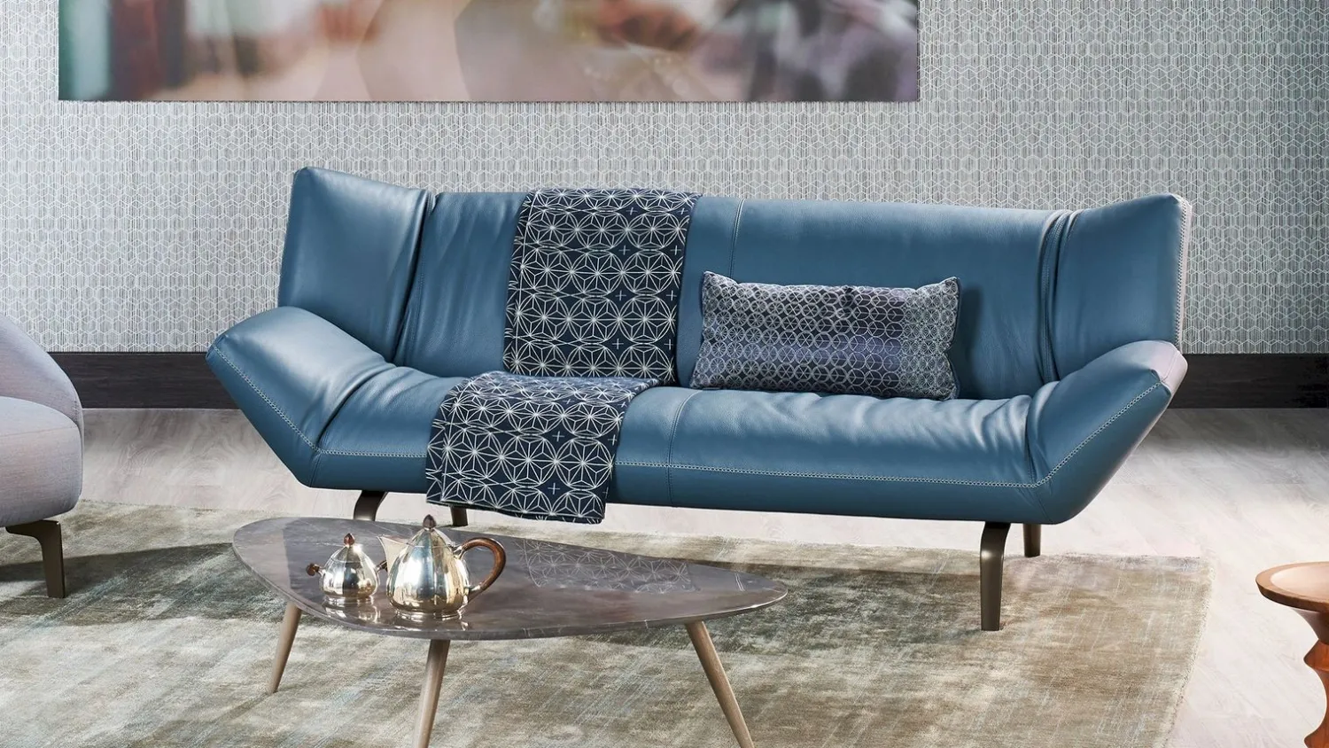 Zitbanken-Leolux Devon Bank blauw