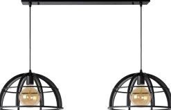 Industriële Hanglampen|Industriële Hanglampen-Lucide Dikra Hanglamp Zwart