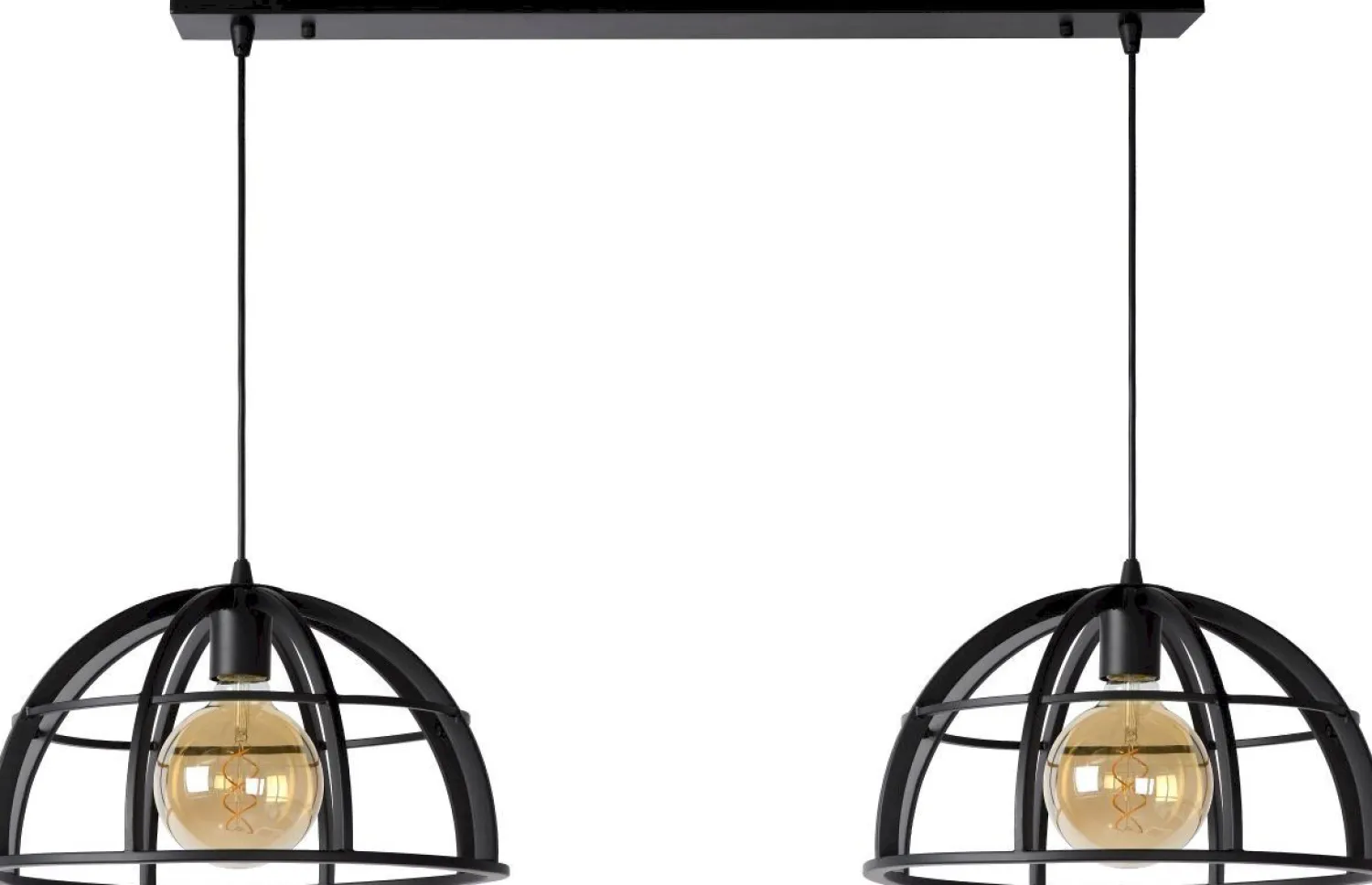 Industriële Hanglampen|Industriële Hanglampen-Lucide Dikra Hanglamp Zwart