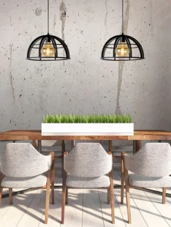 Industriële Hanglampen|Industriële Hanglampen-Lucide Dikra Hanglamp Zwart