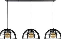 Industriële Hanglampen|Industriële Hanglampen-Lucide Dikra Hanglamp Zwart