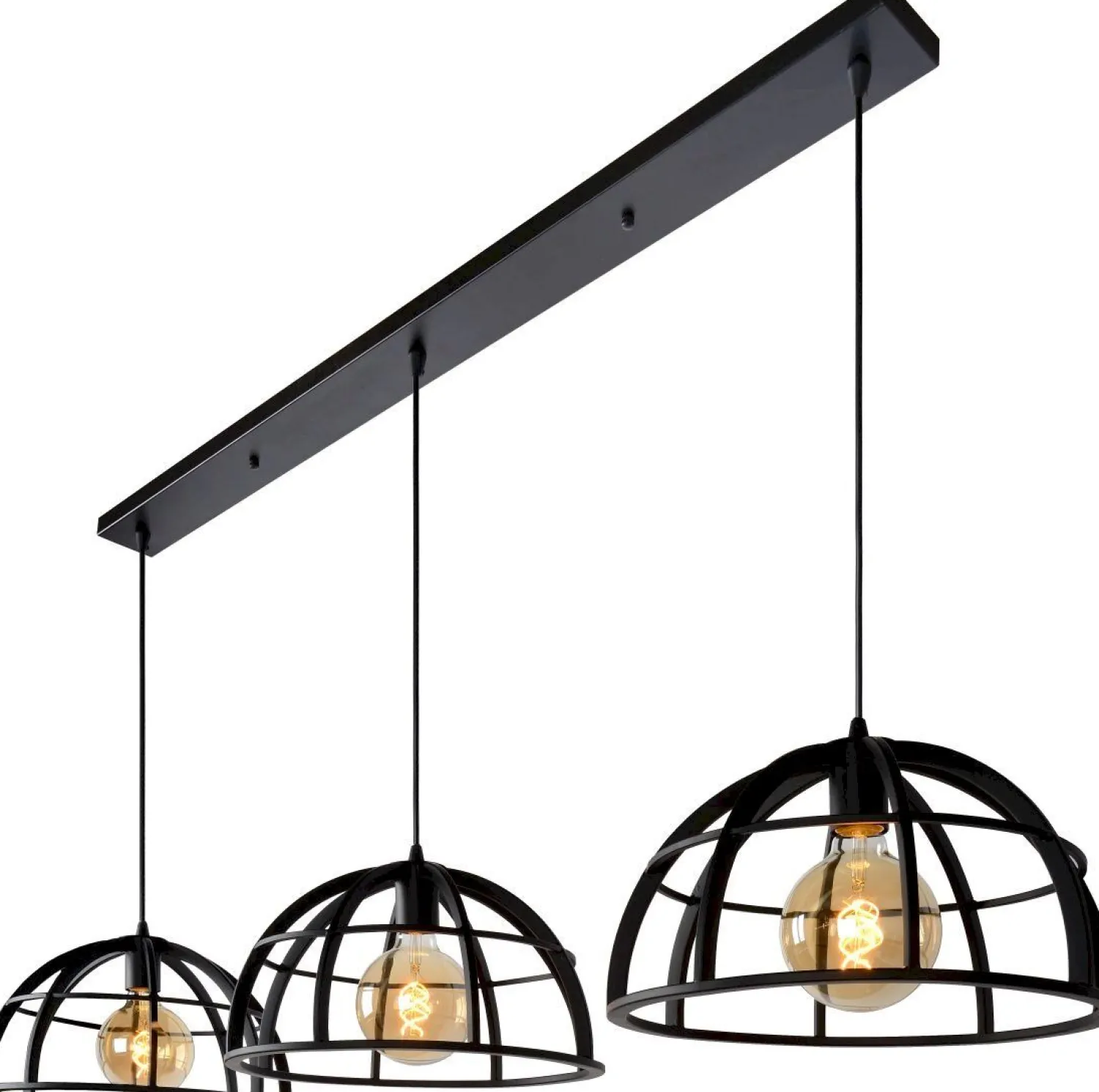 Industriële Hanglampen|Industriële Hanglampen-Lucide Dikra Hanglamp Zwart