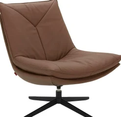 Leren Fauteuils|Draaifauteuils-Eijerkamp Collectie Don Draaifauteuil Tan