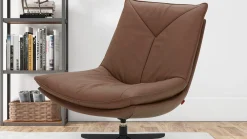 Leren Fauteuils|Draaifauteuils-Eijerkamp Collectie Don Draaifauteuil Tan