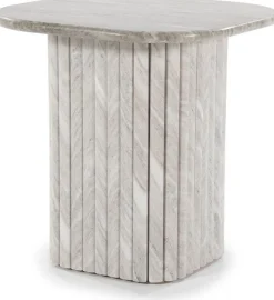 Marmeren Bijzettafels-By Boo Dorique Bijzettafel Wit, Grijs