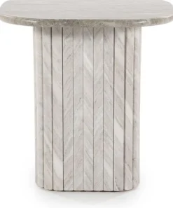Marmeren Bijzettafels-By Boo Dorique Bijzettafel Wit, Grijs