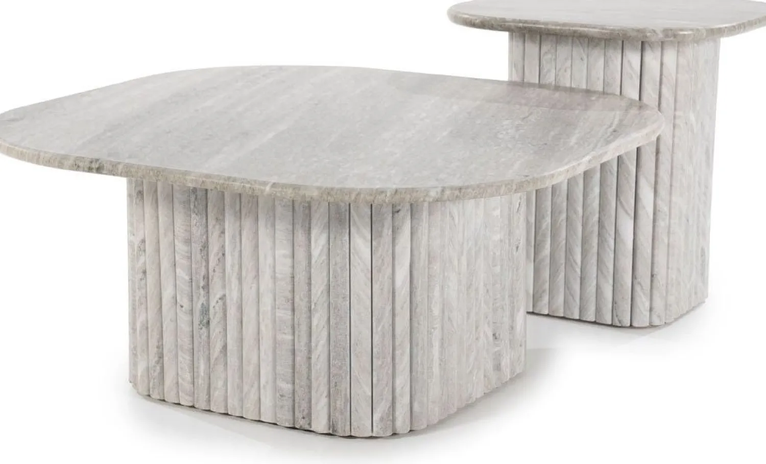 Marmeren Bijzettafels-By Boo Dorique Bijzettafel Wit, Grijs