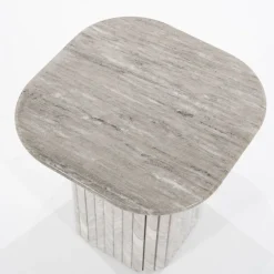Marmeren Bijzettafels-By Boo Dorique Bijzettafel Wit, Grijs