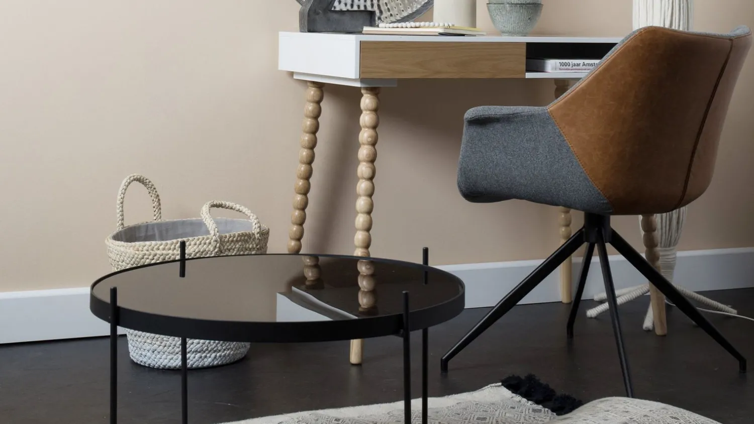 Eetkamerstoelen Met Armleuning-Zuiver Doulton (set van 2) Eetkamerstoel Vintage Brown