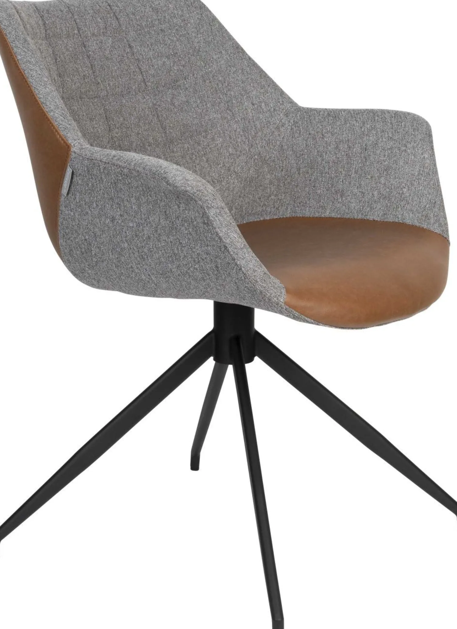 Kuipstoelen|Draaibare Eetkamerstoelen-Zuiver Doulton Swivel (set van 2) Armstoel Vintage Brown