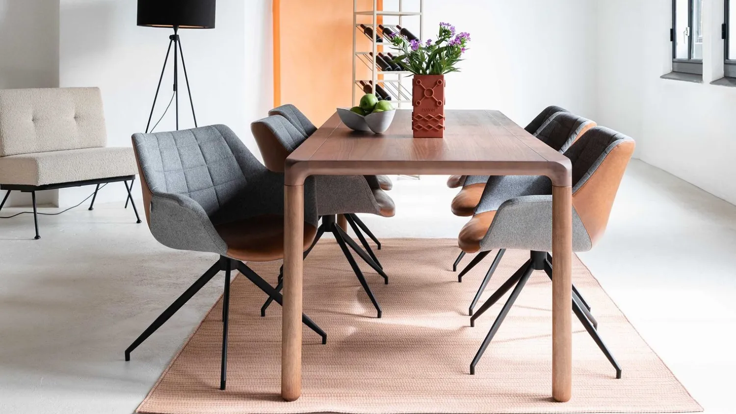 Kuipstoelen|Draaibare Eetkamerstoelen-Zuiver Doulton Swivel (set van 2) Armstoel Vintage Brown