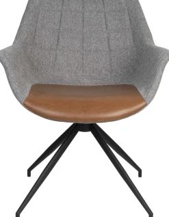 Kuipstoelen|Draaibare Eetkamerstoelen-Zuiver Doulton Swivel (set van 2) Armstoel Vintage Brown