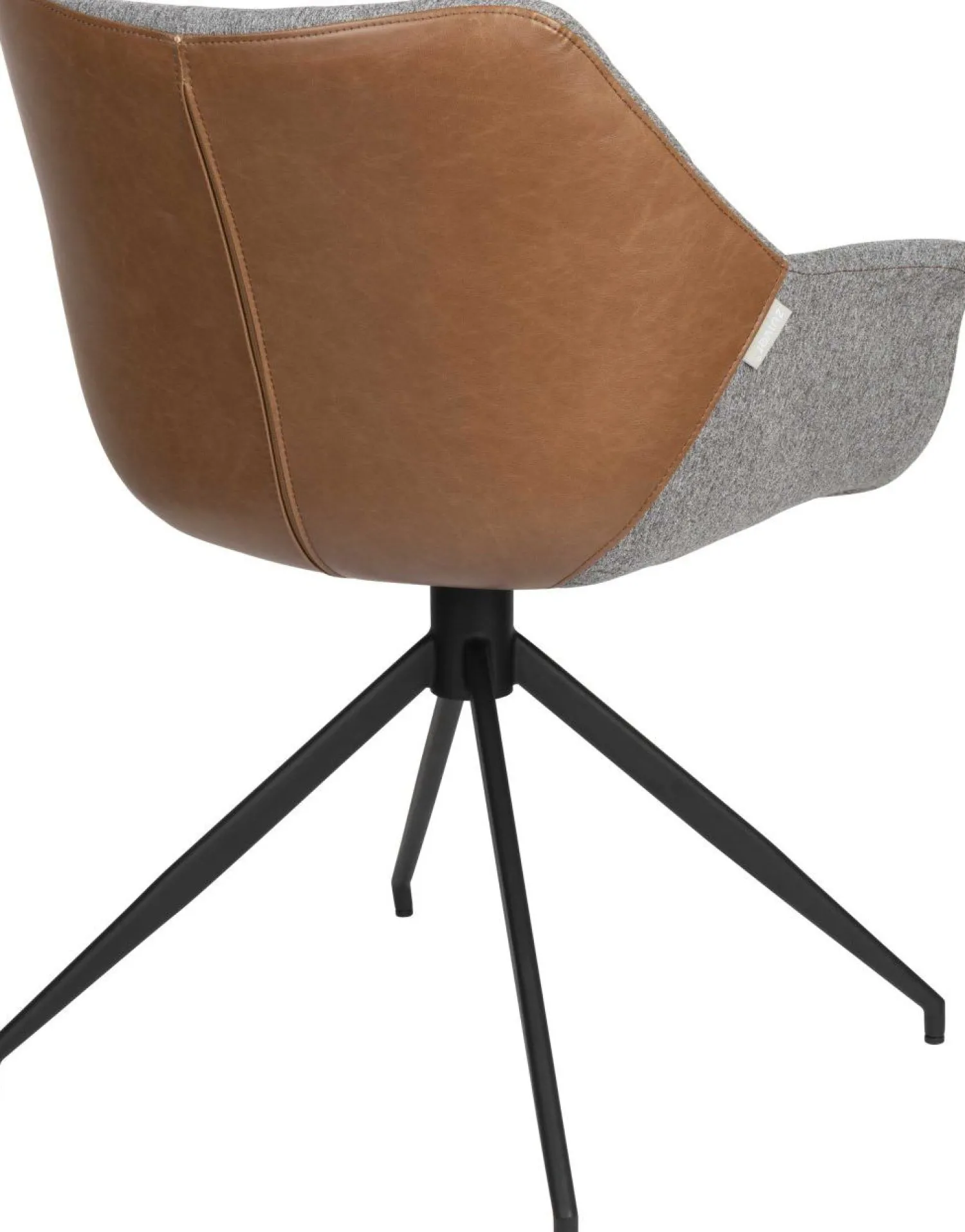 Kuipstoelen|Draaibare Eetkamerstoelen-Zuiver Doulton Swivel (set van 2) Armstoel Vintage Brown