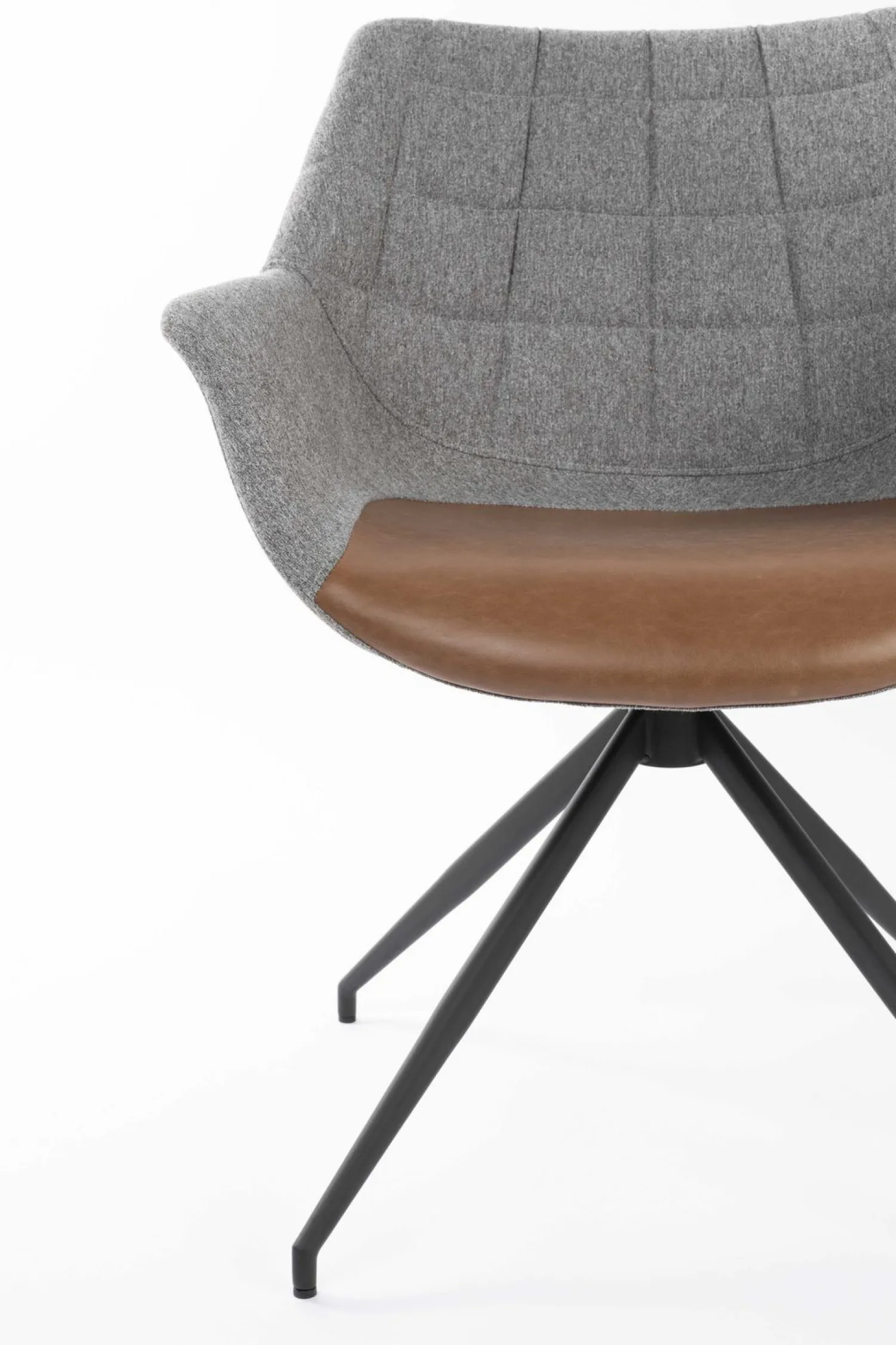 Kuipstoelen|Draaibare Eetkamerstoelen-Zuiver Doulton Swivel (set van 2) Armstoel Vintage Brown