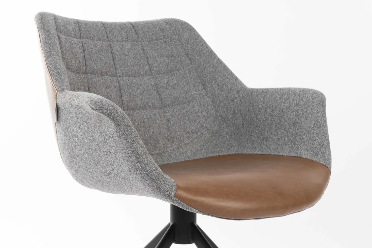 Kuipstoelen|Draaibare Eetkamerstoelen-Zuiver Doulton Swivel (set van 2) Armstoel Vintage Brown