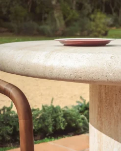 Tuintafels|Ronde Eettafels-Kave Home Drasi Outdoor Eettafel Beige, Wit, Ecru