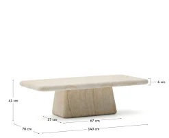 Tuintafels-Kave Home Drasi Salontafel Beige