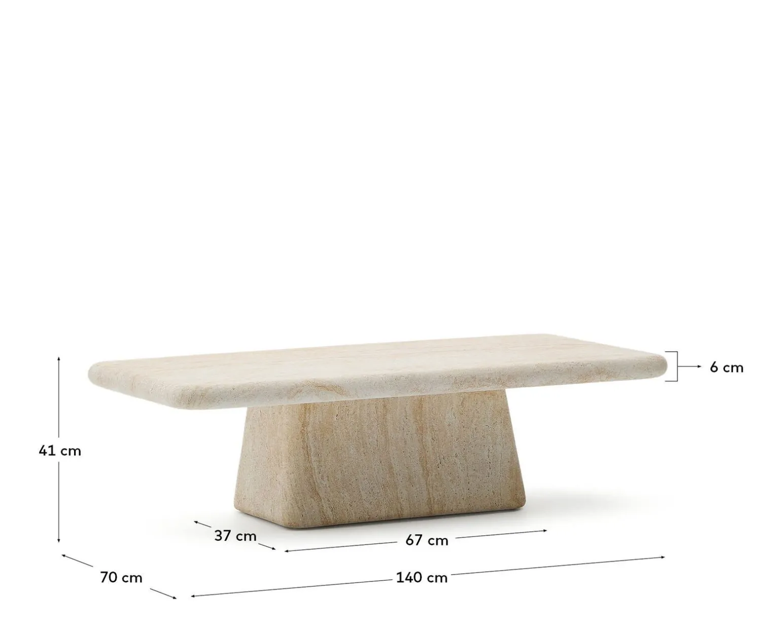 Tuintafels-Kave Home Drasi Salontafel Beige