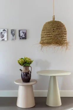 Ronde Bijzettafels-HKLIVING Earthenware M Bijzettafel Naturel, Cream