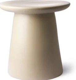 Ronde Bijzettafels-HKLIVING Earthenware M Bijzettafel Naturel, Cream