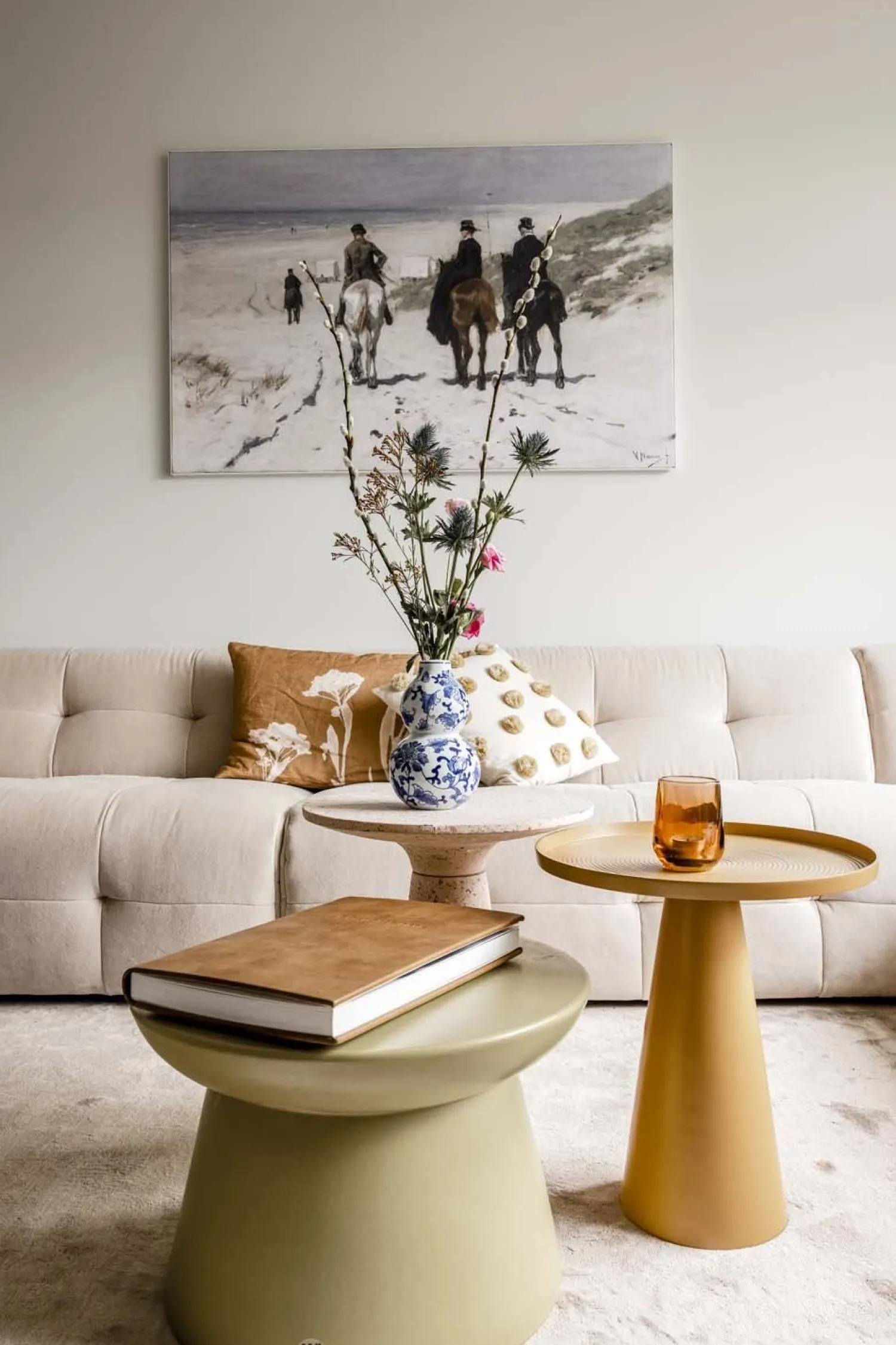Ronde Bijzettafels-HKLIVING Earthenware XL Bijzettafel Green