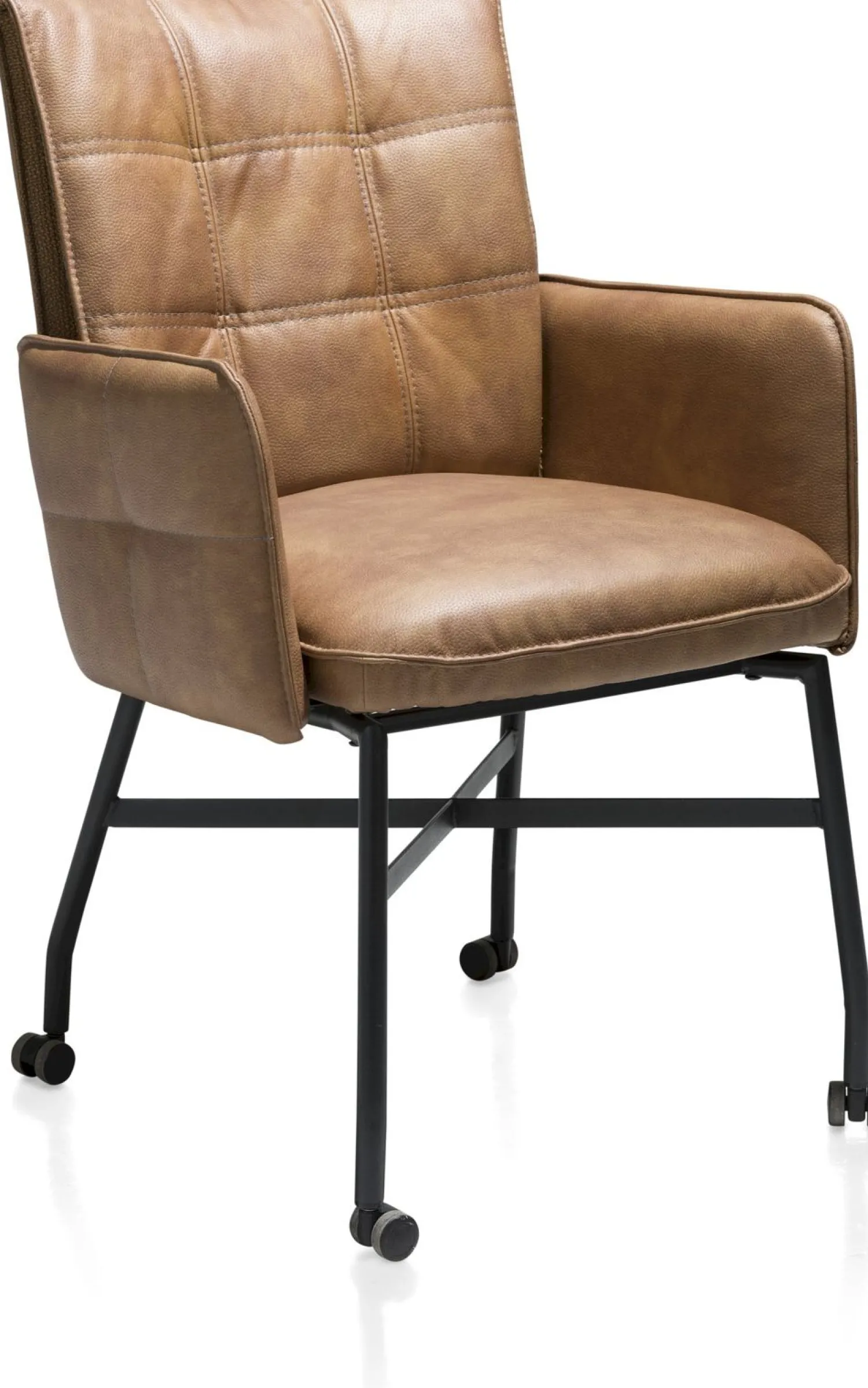 Eetkamerstoelen Met Wieltjes|Eetkamerstoelen Met Armleuning-Henders en Hazel Eden Armstoel Cognac