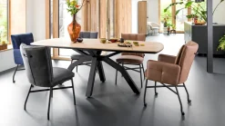 Eetkamerstoelen Met Wieltjes|Eetkamerstoelen Met Armleuning-Henders en Hazel Eden Armstoel Cognac