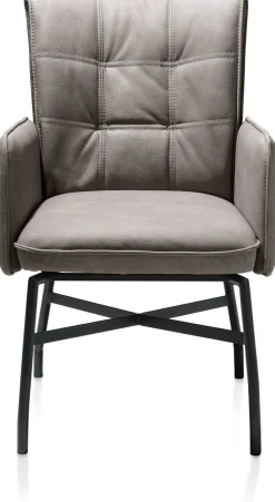 Eetkamerstoelen Met Wieltjes|Eetkamerstoelen Met Armleuning-Henders en Hazel Eden Armstoel Cognac