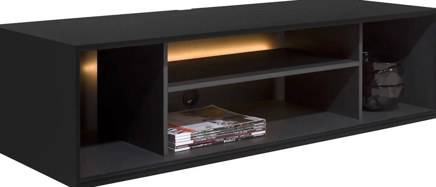 Opbergkasten|Opbergkasten-XOOON Elements 4 niches Kast Off Black