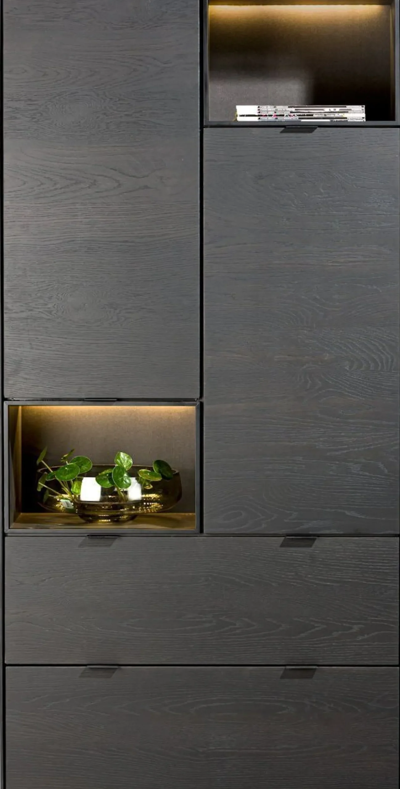 Opbergkasten|Opbergkasten-XOOON Elements High Opbergkast Onyx