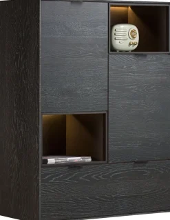 Opbergkasten|Opbergkasten-XOOON Elements Highboard Onyx