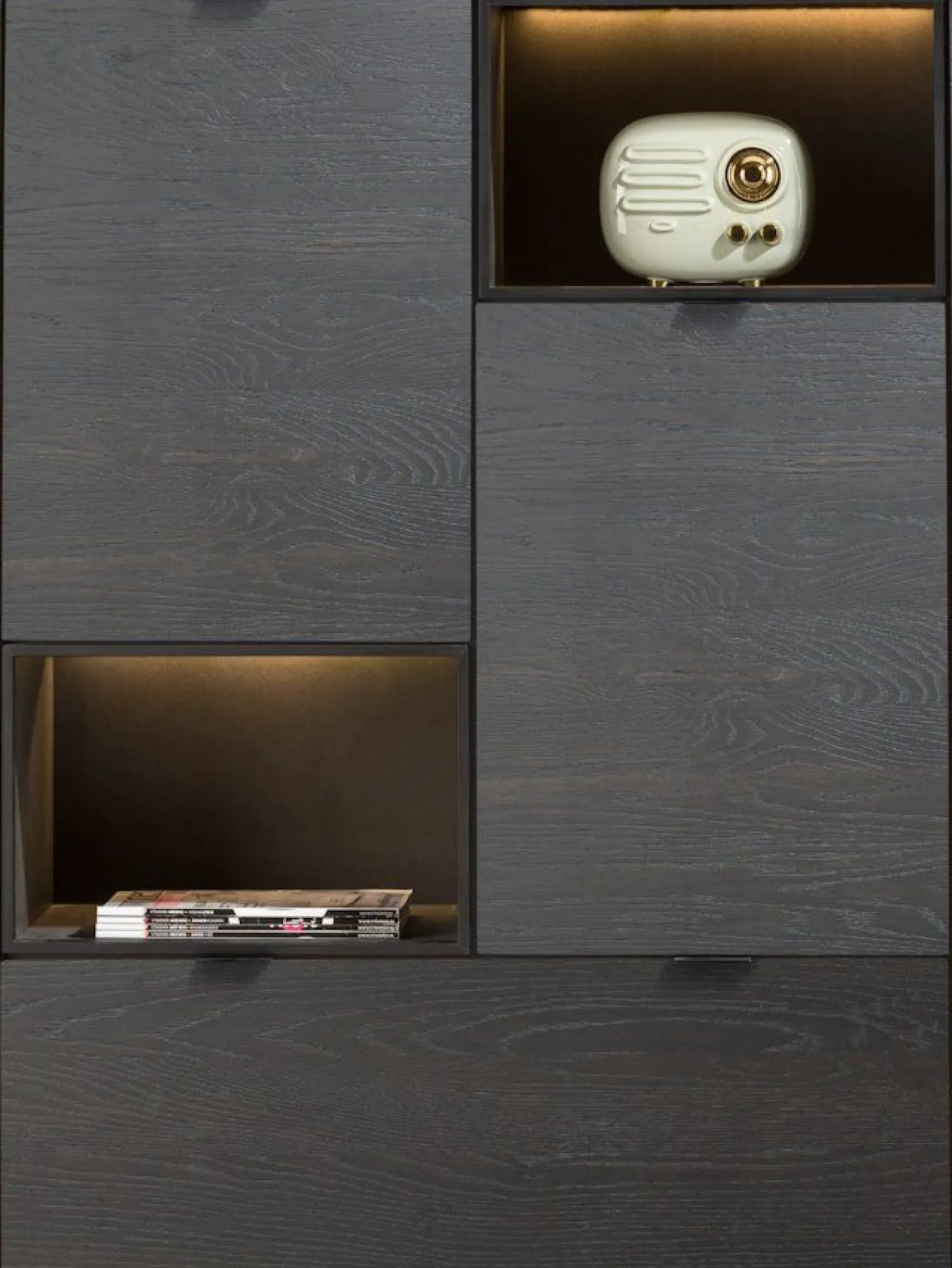 Opbergkasten|Opbergkasten-XOOON Elements Highboard Onyx