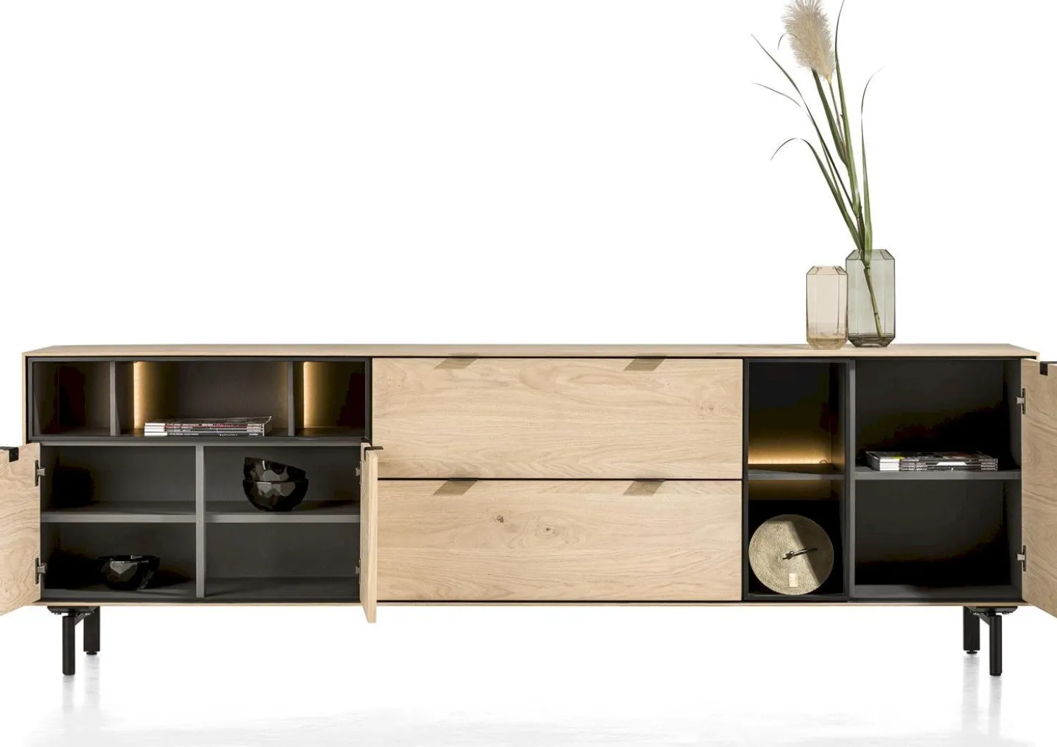 Dressoirs-XOOON Elements Poten (set 2) Zwart