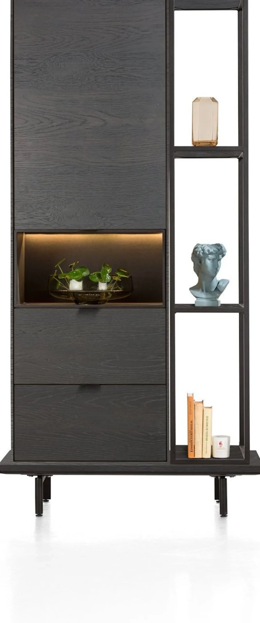 Opbergkasten|Opbergkasten-XOOON Elements Small Opbergkast Onyx