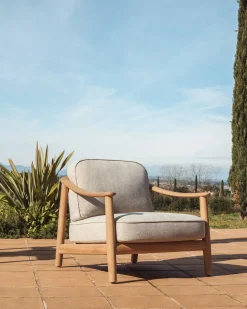 Tuinstoelen-Kave Home Elunda Outdoor Fauteuil Naturel