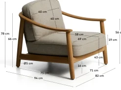 Tuinstoelen-Kave Home Elunda Outdoor Fauteuil Naturel