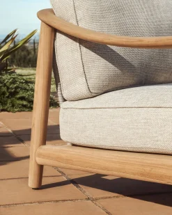 Tuinstoelen-Kave Home Elunda Outdoor Fauteuil Naturel