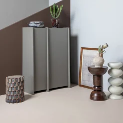 Houten Bijzettafels-WOOOD Emel Bijzettafel Donkerbruin