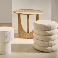 Houten Bijzettafels|Ronde Bijzettafels-Urban Nature Culture Enkei Bijzettafel Blonde