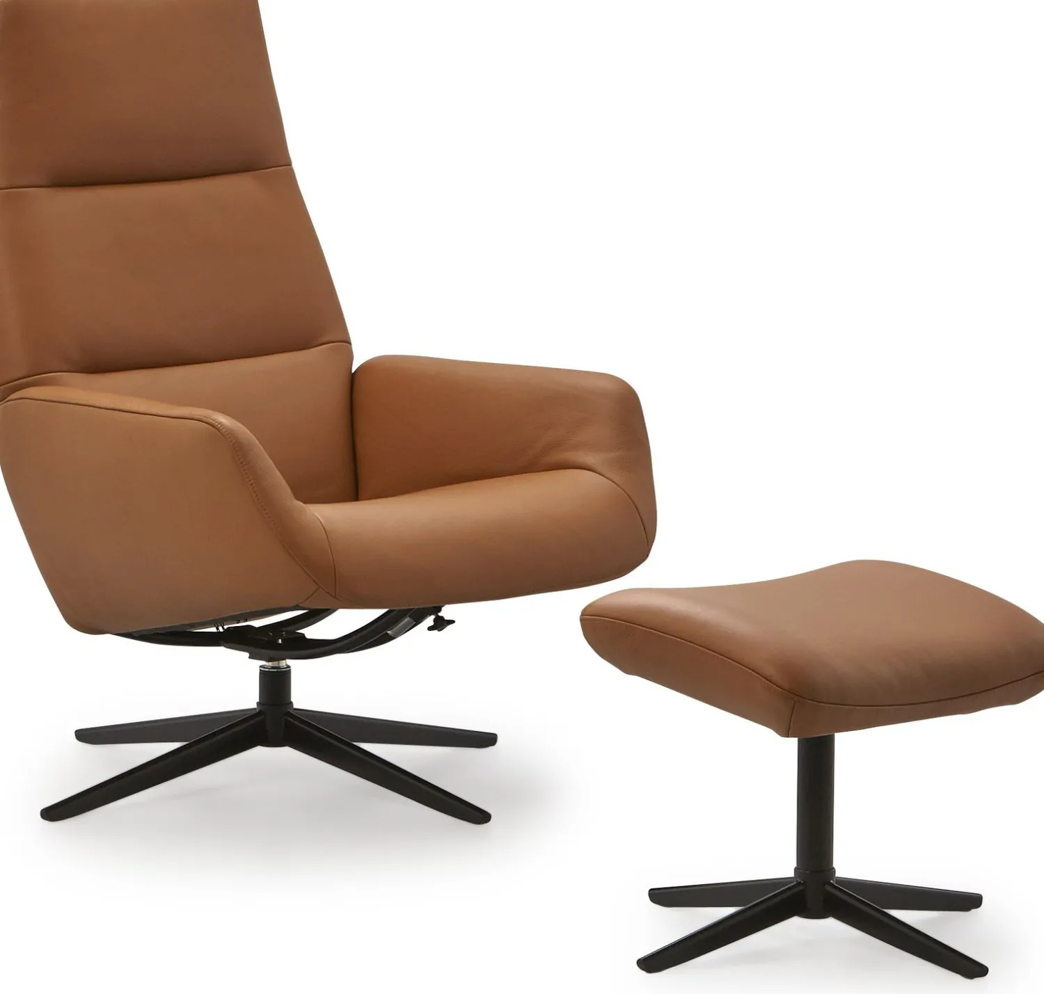 Leren Fauteuils|Draaifauteuils-Montèl Ergo Relaxfauteuil Dark Green