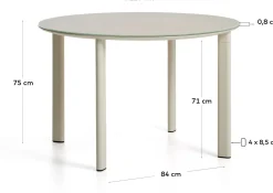 Tuintafels-Kave Home Erice Ronde Tuintafel Ecru