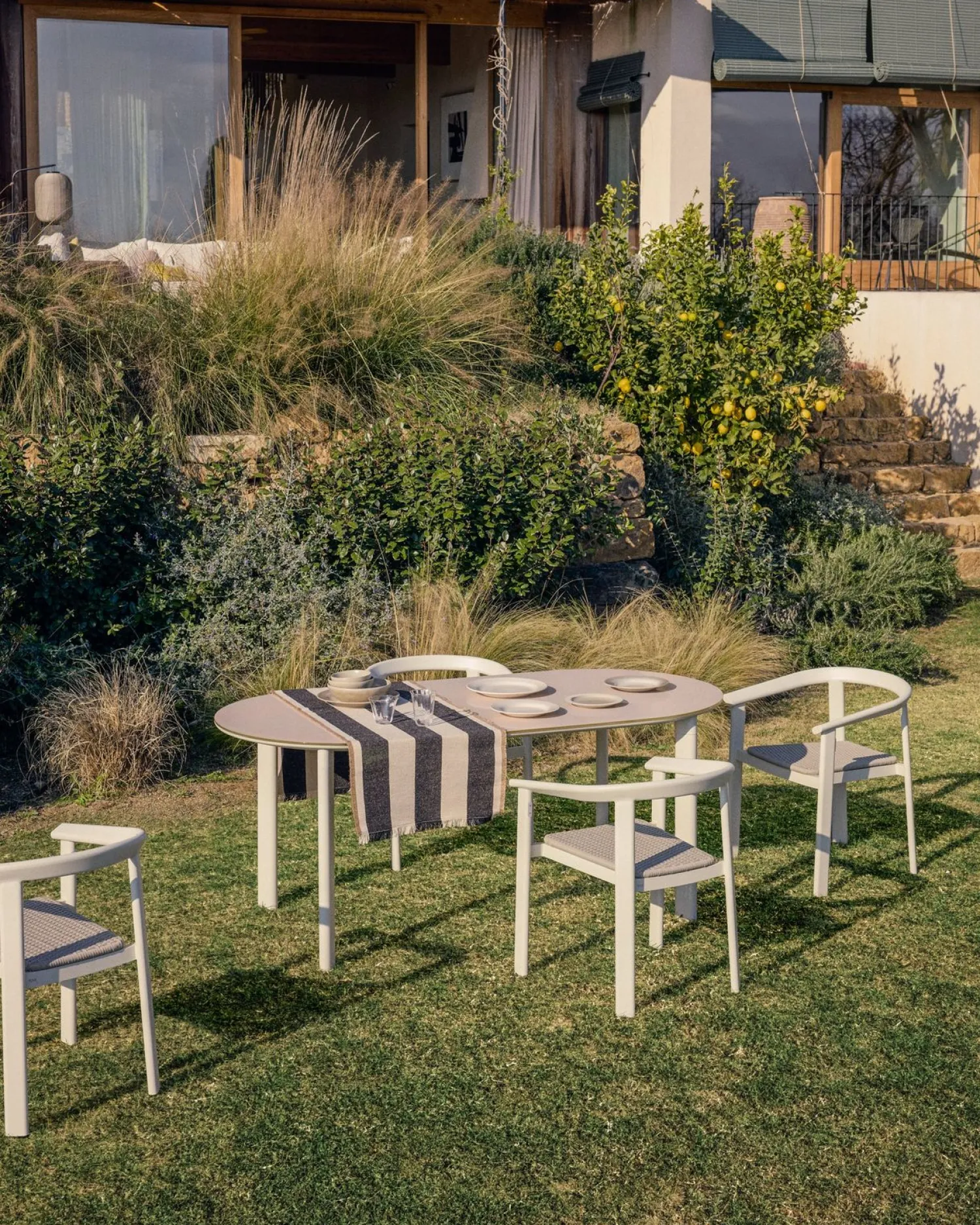 Tuinstoelen-Kave Home Erice Tuinstoel Ecru